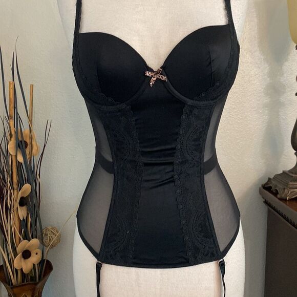 Victoria’s Secret 2011 Black Garter Corset Slip Size 36B - Picture 3 of 12